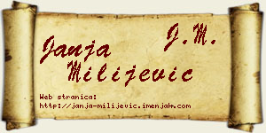 Janja Milijević vizit kartica